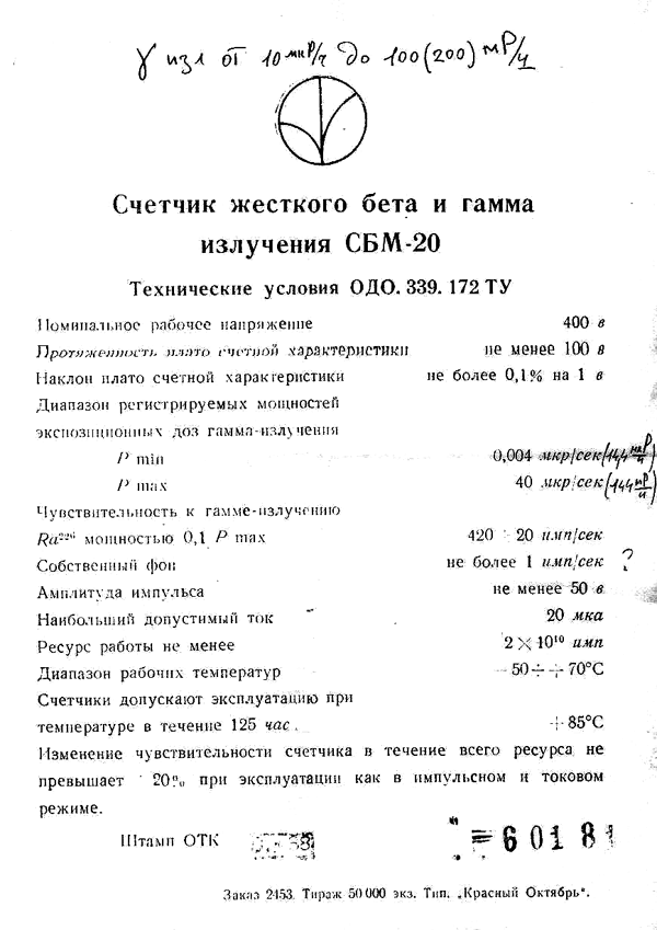 SBM-20 Datasheet